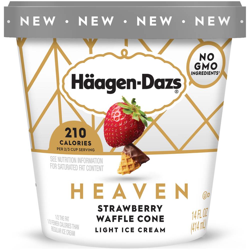 Häagen-Dazs Heaven Strawberry Waffle Cone Light Ice Cream (14 oz)