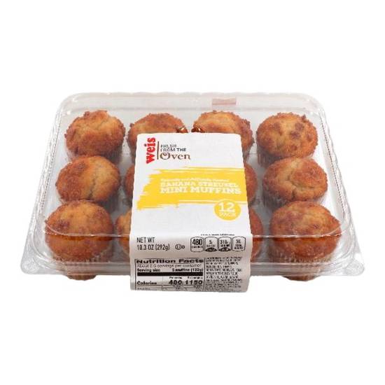 Weis Fresh from the Oven Mini Muffins Banana Streusel 12 Pack