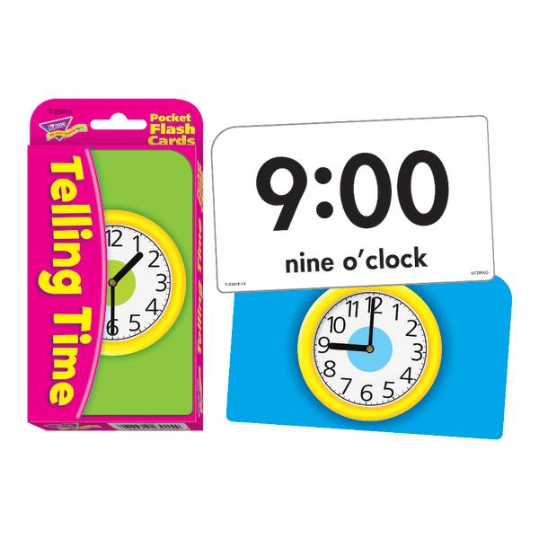 Trend Enterprises Pocket Flash Cards, 3 1/8" X 5 1/4", Telling Time,