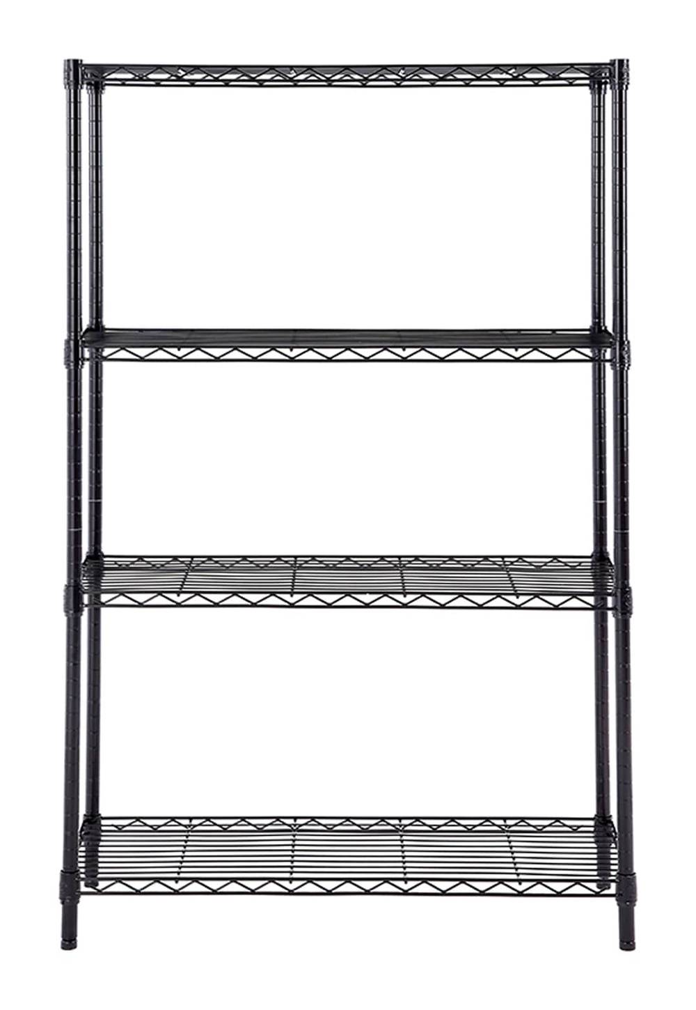 Style Selections Steel 4 -Tier Utility shelving unit ( 35.7-in W x 14-in D x 53-in H ) ( Black , ( 350-lb lbs. Capacity Per Shelf ) | LC4HB-R