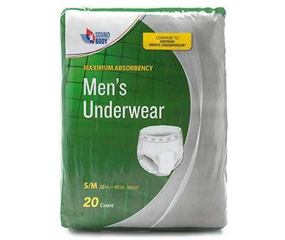 Sound Body Protective Men's Underwear, Male, s,m (20 ct)