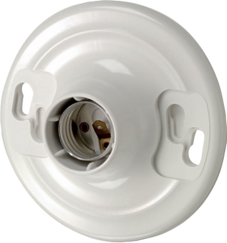 Leviton Plastic Incandescent Medium Base Keyless Socket 1 Pk