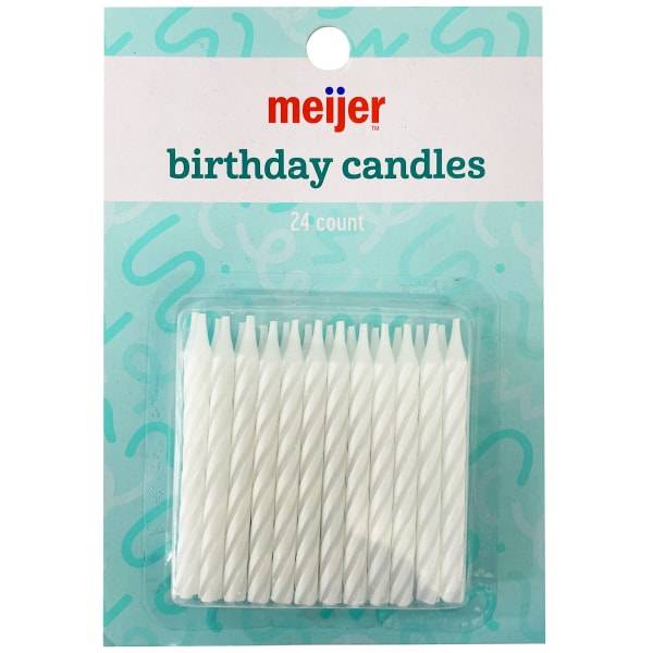 Meijer Birthday Candles, White Spirals (24 ct)