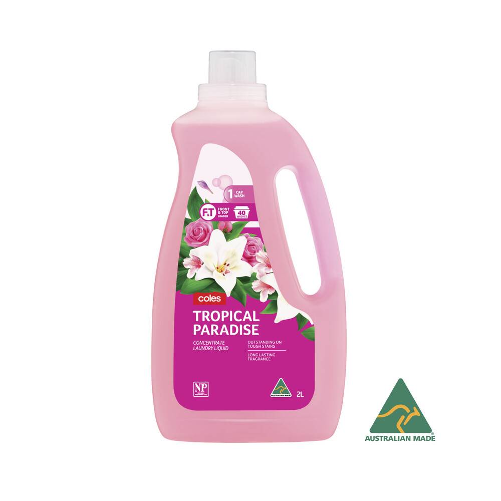 Coles Tropical Paradise Top & Front Load Laundry Liquid (2L)