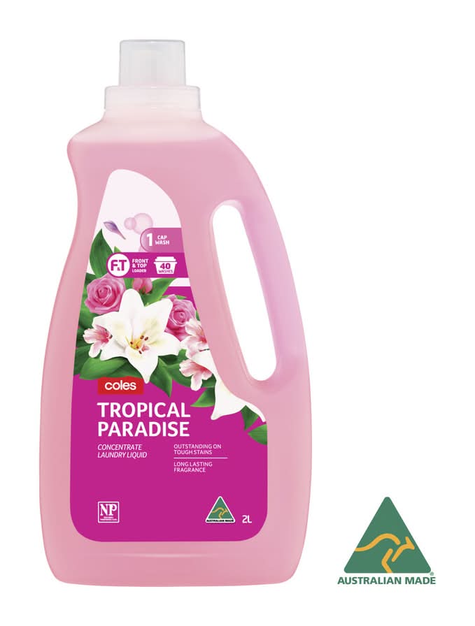 Coles Tropical Paradise Top & Front Load Laundry Liquid (2L)