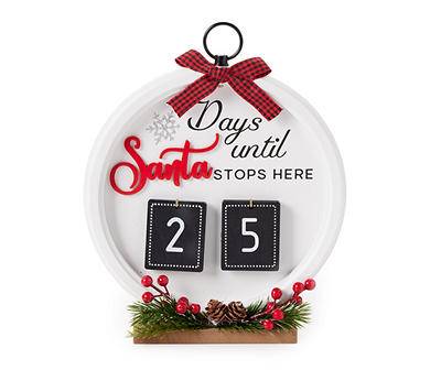 "Days Until Santa Stops" Pine, Berry & Pinecone Tabletop Countdown Calendar