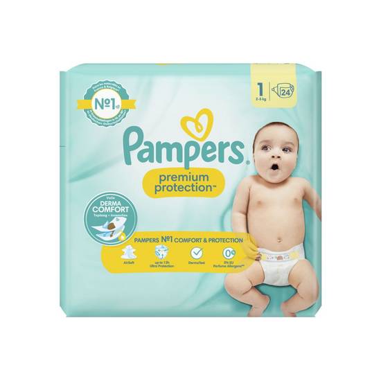 Couche taille 1 premium protection 2kg a 5kg Pampers X24
