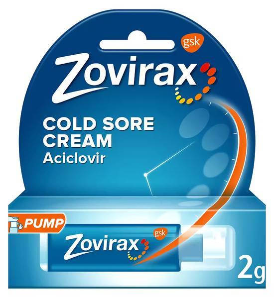 Zovirax Cold Sore Cream Aciclovir Pump 2g