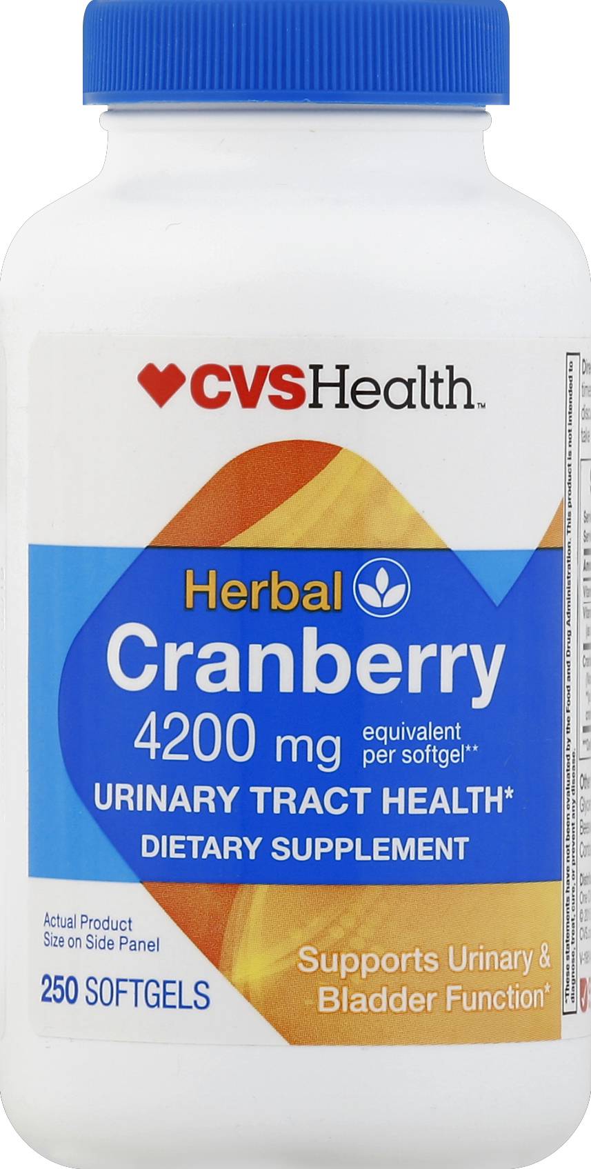 CVS Health 4200 Mg Herbal Urinary Tract Health Dietary Supplement Soft Gels, Cranberry (250 ct)