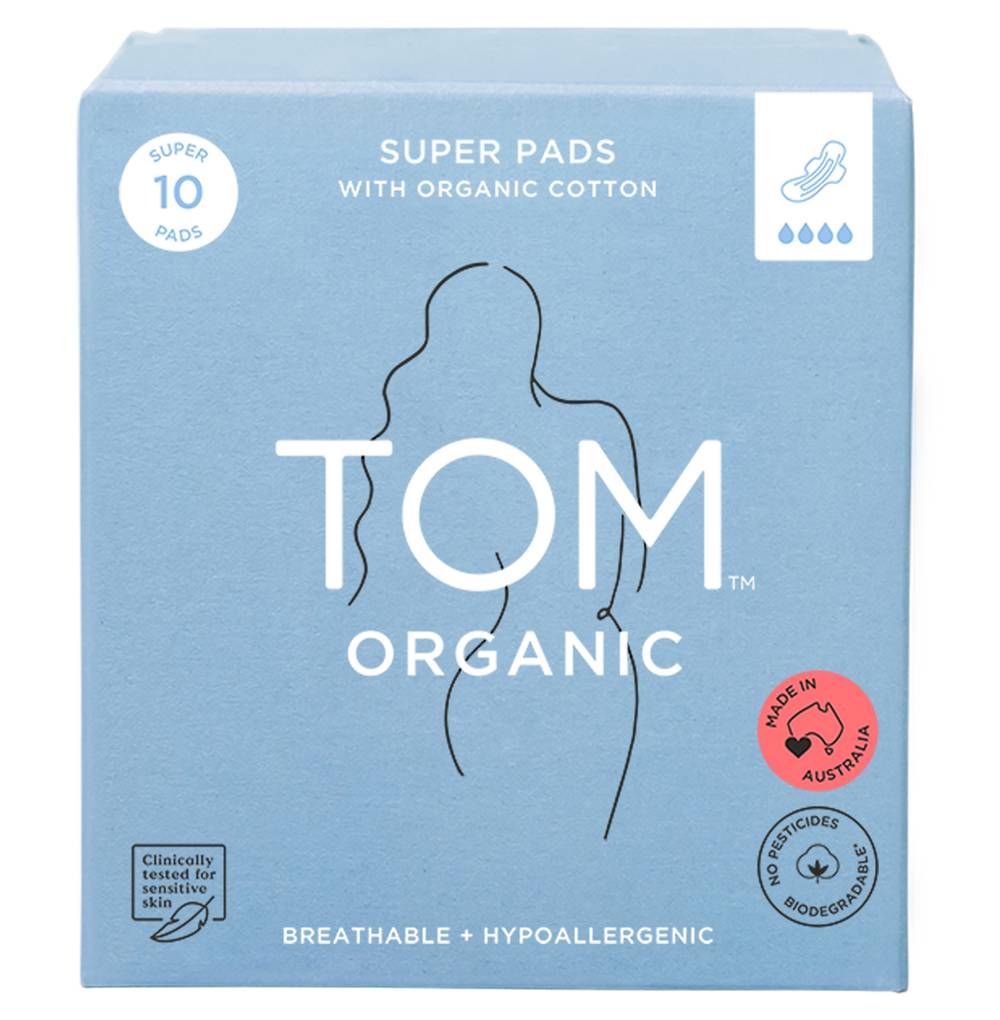 Tom Organic Pads Super Ultra Thin (10 pack)
