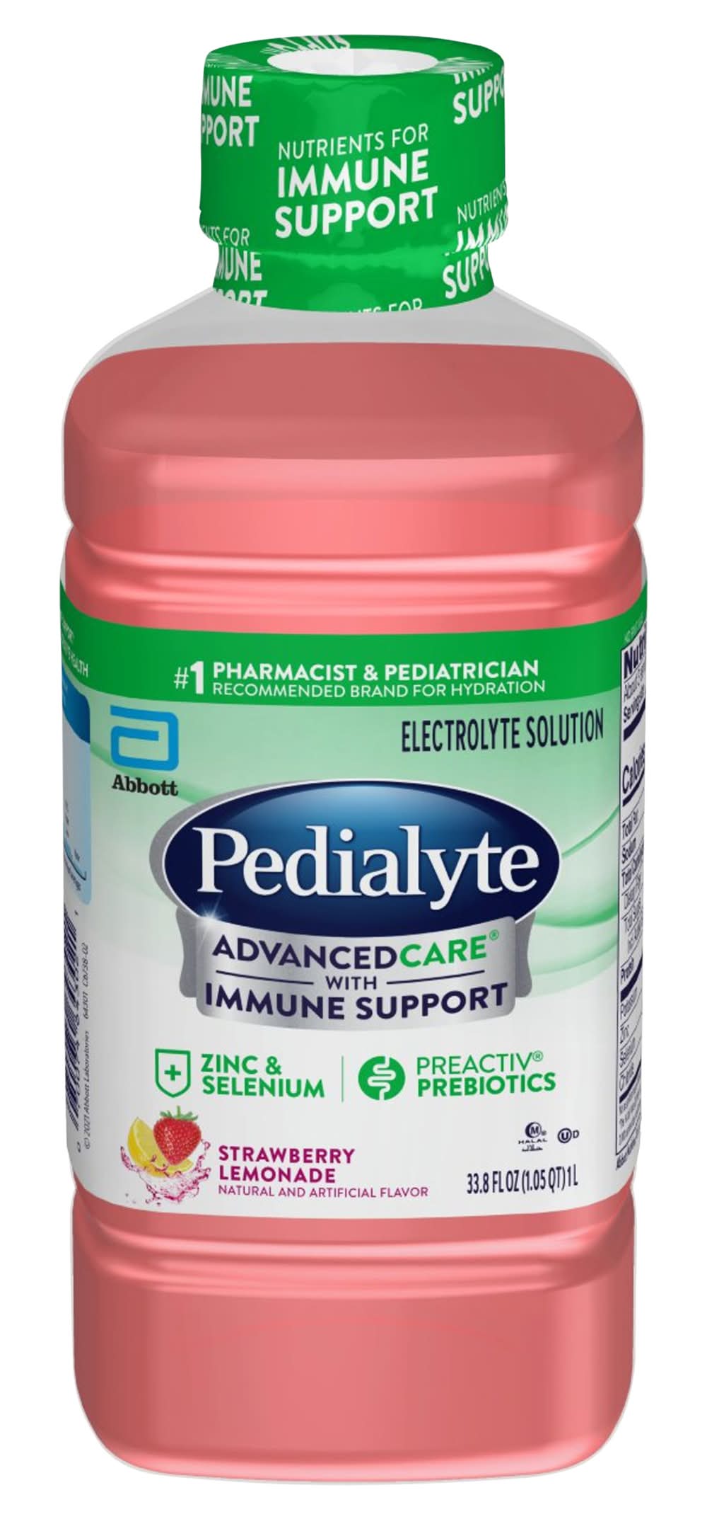Pedialyte Advancedcare Electrolyte Solution, Strawberry-Lemonade (33.8 fl oz)