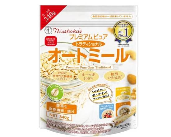 日本食品製造　プレミアムピュアトラディショナルオートミール　340g　J-727