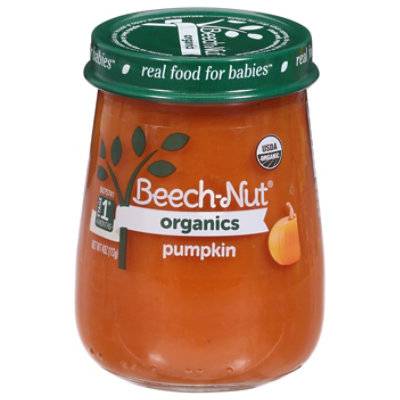 Beech-Nut Organics Pumpkin Baby Food Jar Stage 1 To Above 4 Months