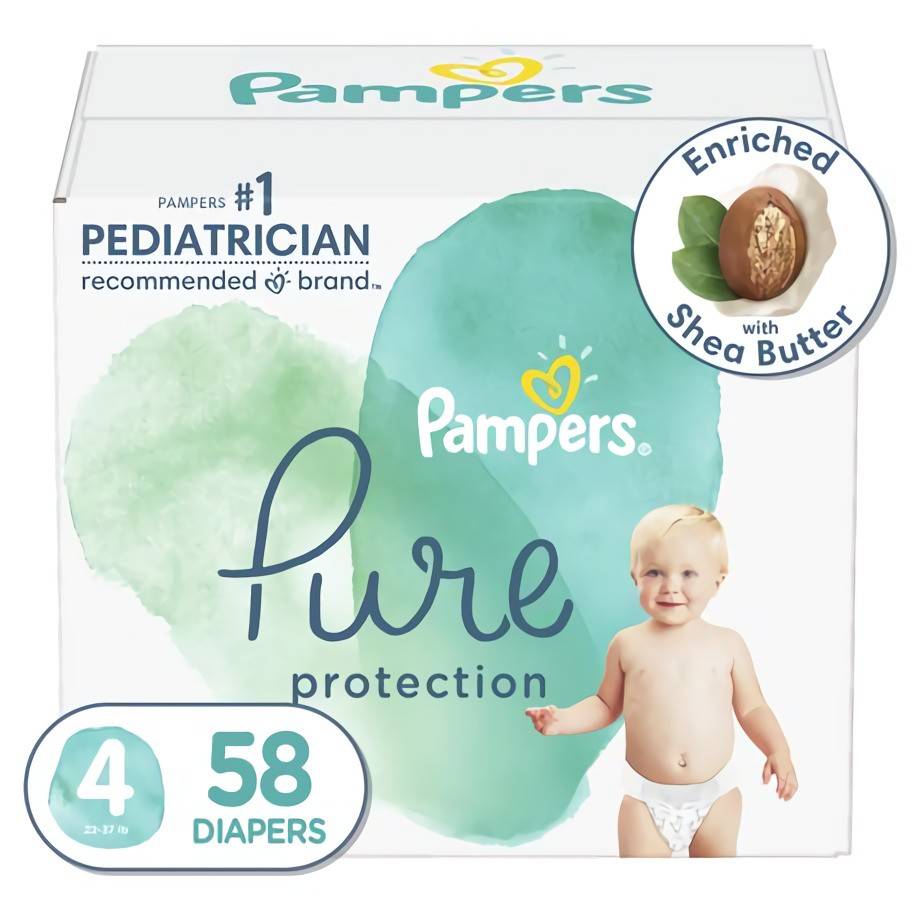 Pampers Pure Protection Diapers Size 4 (58 units)