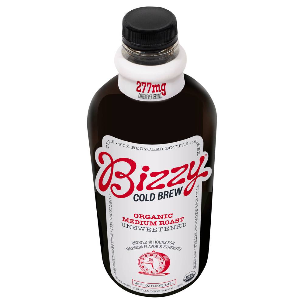 Bizzy Organic Medium Roast Unsweetened Cold Brew Coffee (48 fl oz)
