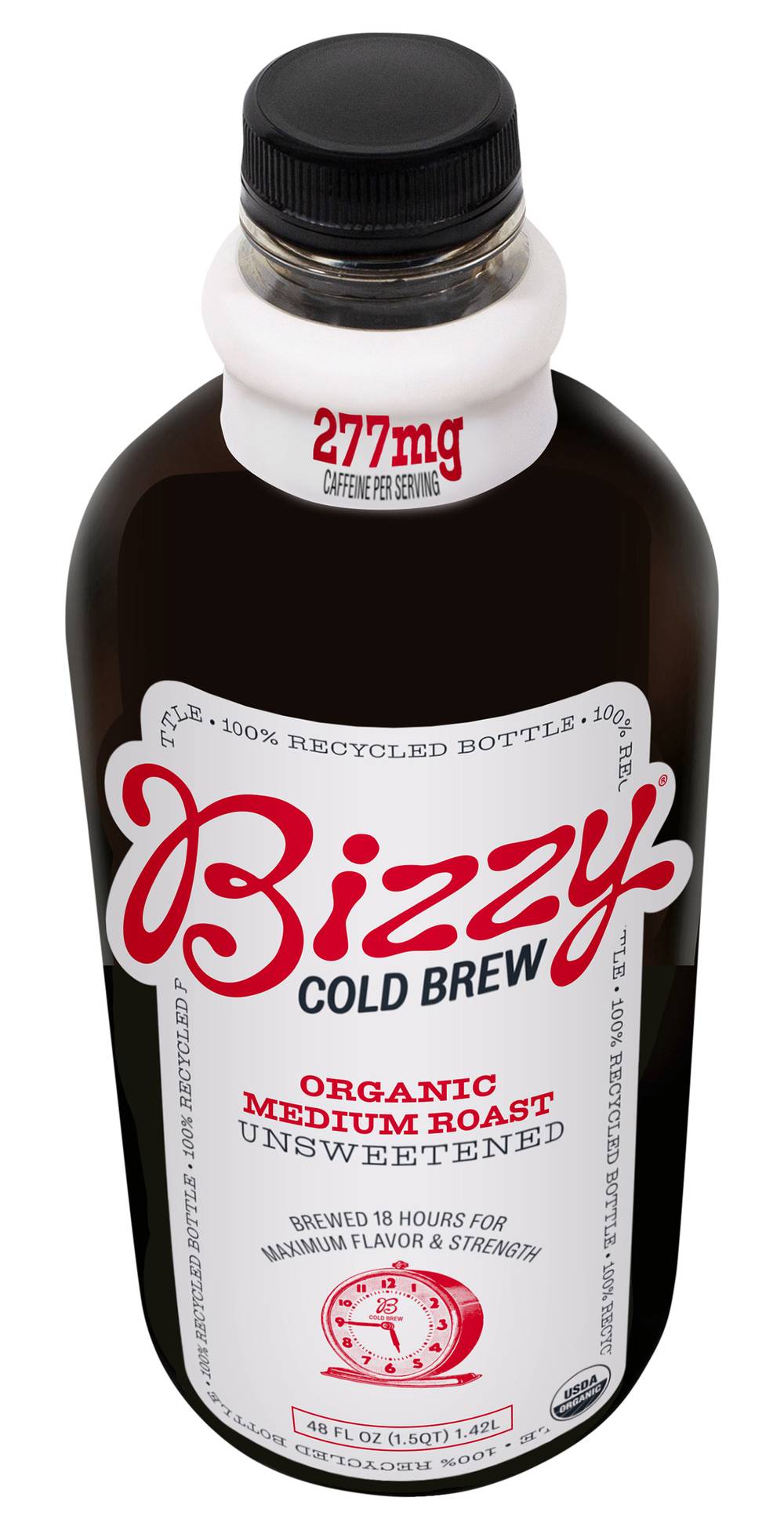 Bizzy Organic Medium Roast Unsweetened Cold Brew Coffee (48 fl oz)