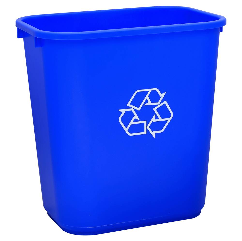 Highmark Recycling Bin, Trash Can 15"h X 10"w X 14-1/4"d, Blue