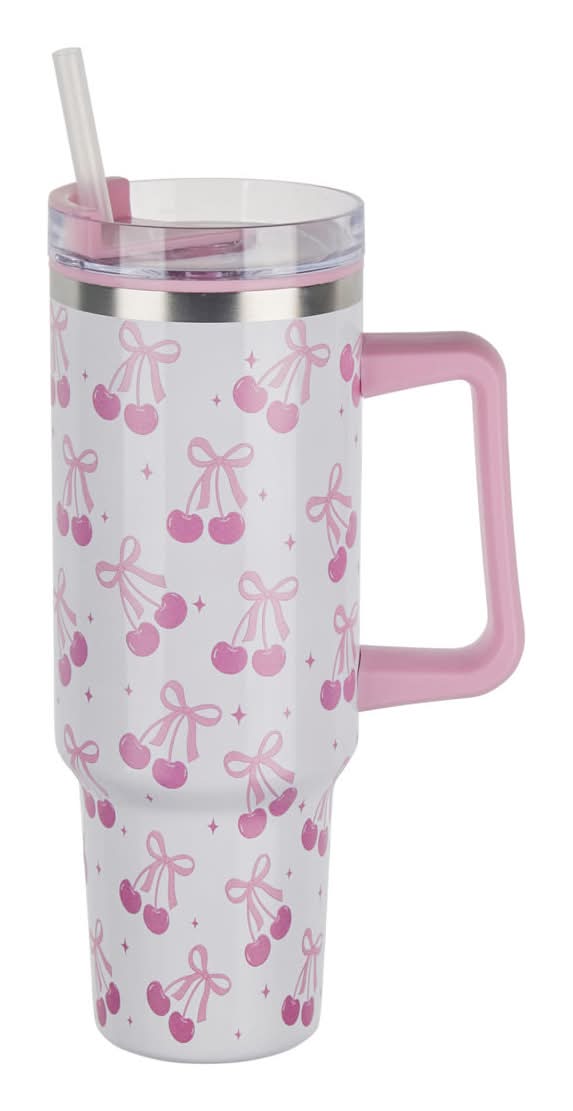 TrueLiving Stainless Steel Tumbler With Straw 40 oz, Assorted