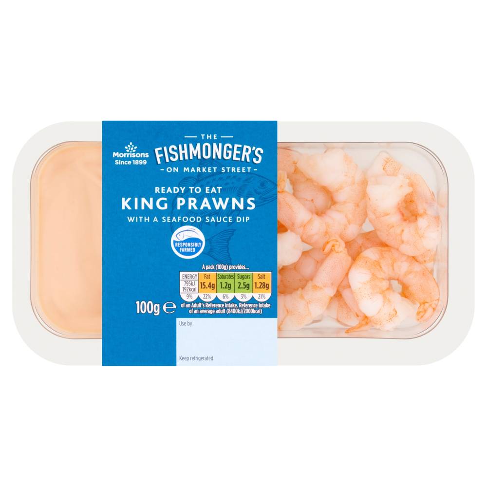 Morrisons The Fishmonger's on Market Street King Prawns With a Seafood Sauce Dip (100g)