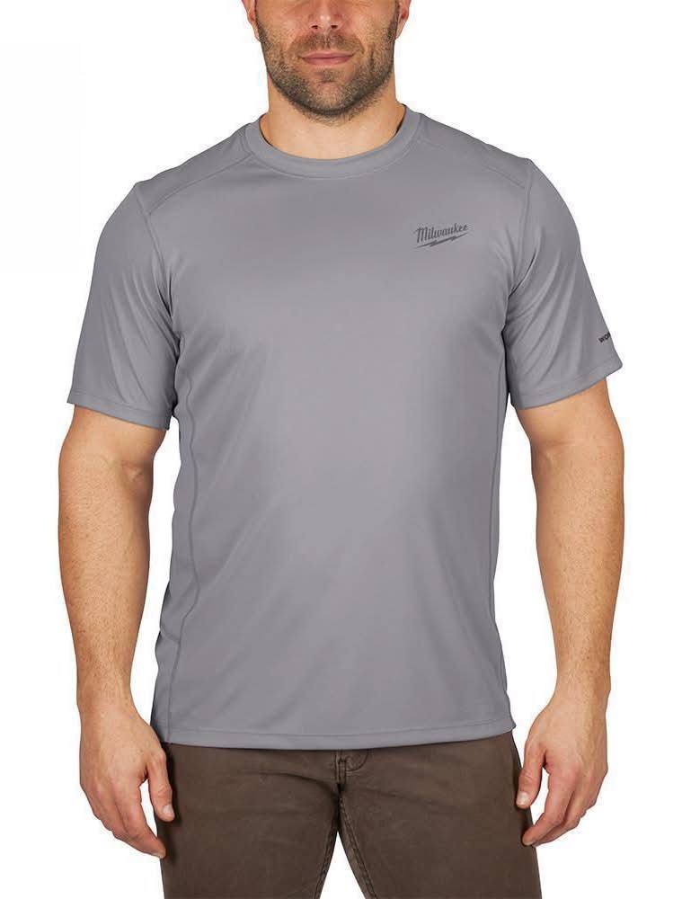 Milwaukee Gen Ii Men'S Work Skin Extra Large Gray Light Weight Performance Short-Sleeve T-Shirt