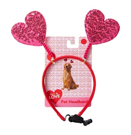 Valentine's Pet Headband Medium/Large Red