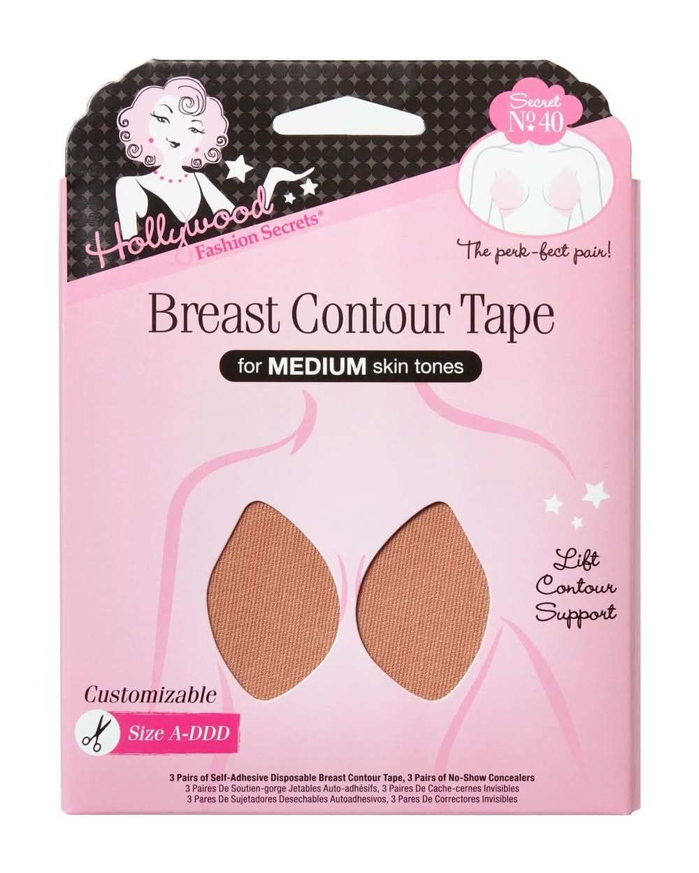 Hollywood Fashion Secrets Breast Contour Tape (3 ct)
