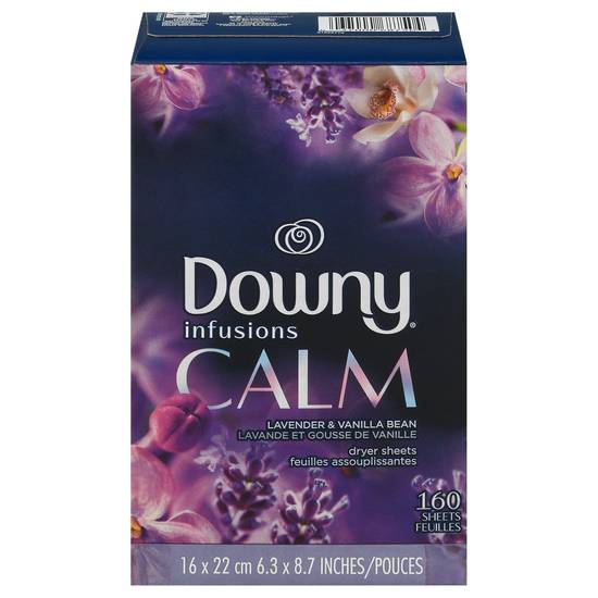 Downy Infusions Calm Lavender & Vanilla Bean Dryer Sheets (160 ct)