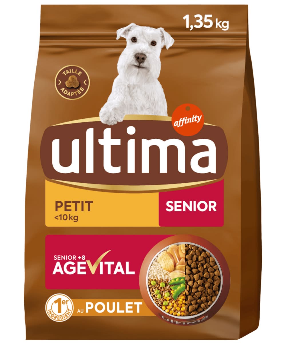 Ultima - Croquettes pour chien agevital, poulet, Petit Mini-Senior (1,35kg)