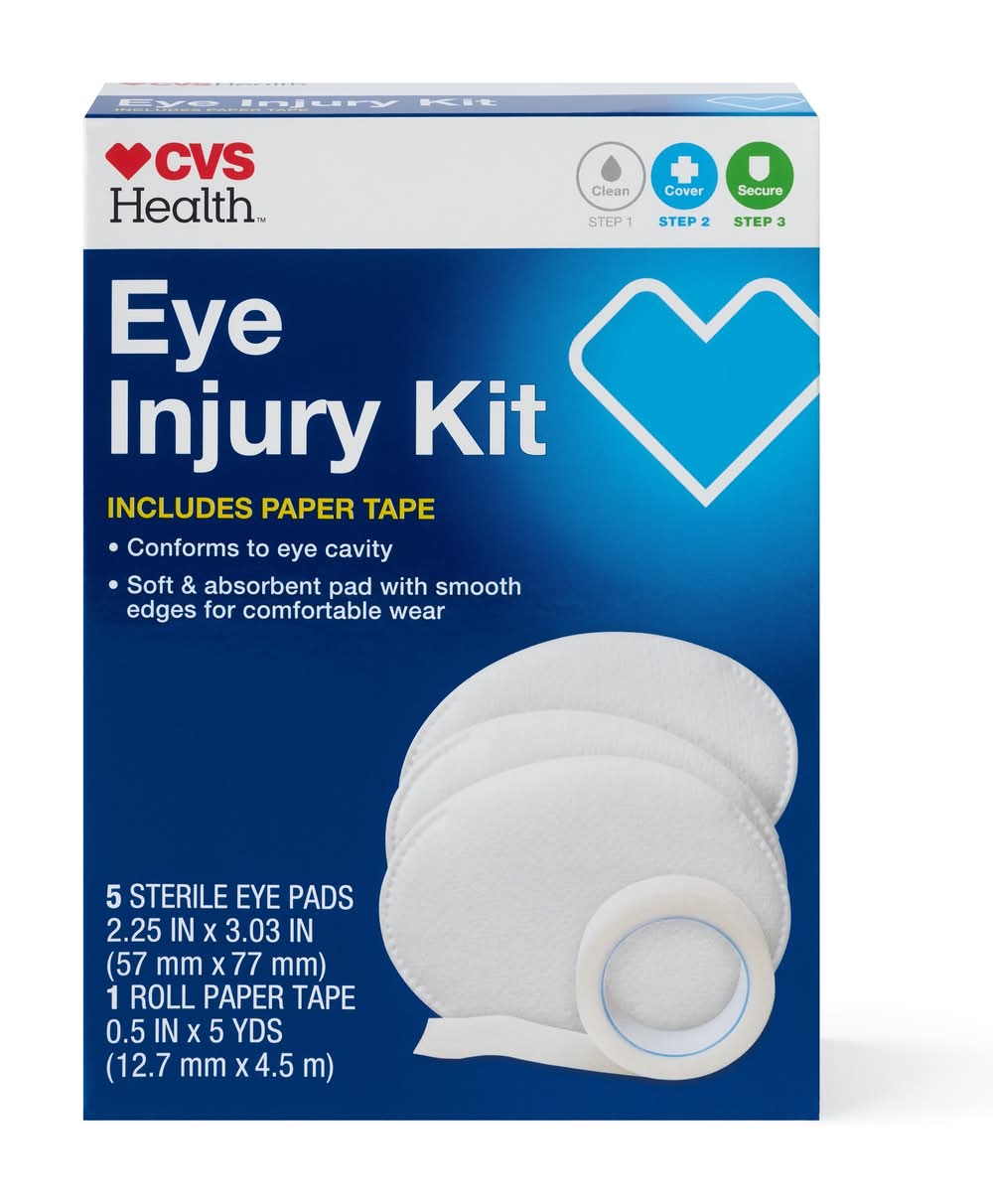 CVS Health Eye Injury Kit, 2.25 In X 3.03 In-0.5 In X 5 Yds (6 ct)