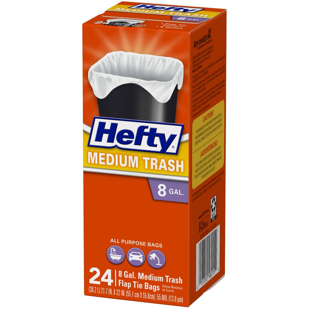 Hefty 8 Gallon Med Fliptie Trashbag (24 ct; 8 gal)