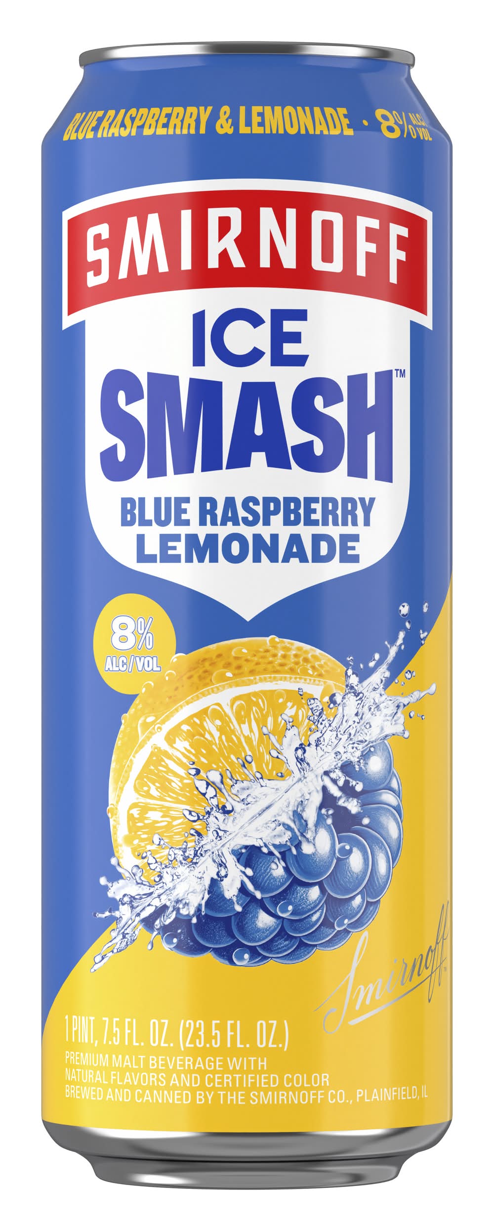 Smirnoff Ice Smash Beer, Blue Raspberry-Lemonade (23.5 fl oz)