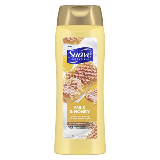 Suave Essentials Body Wash - Milk and Honey with Vitamin E, 18 fl oz