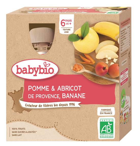 Babybio - Pomme & abricot de Provence banane bio