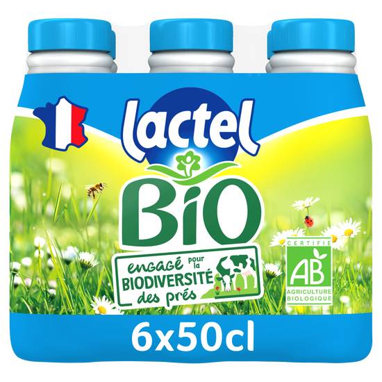 Lactel - Lait demi-écrémé stérilisé uht (6 pièces, 500 ml)