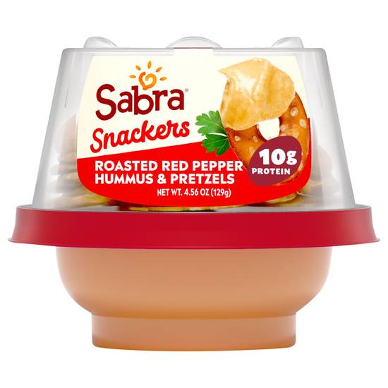Sabra Snackers Roasted Red Pepper Hummus With Pretzels