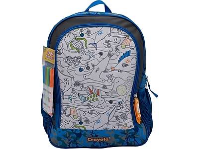 Crayola Color-Your-Own Oceanfront Backpack, Blue-Black