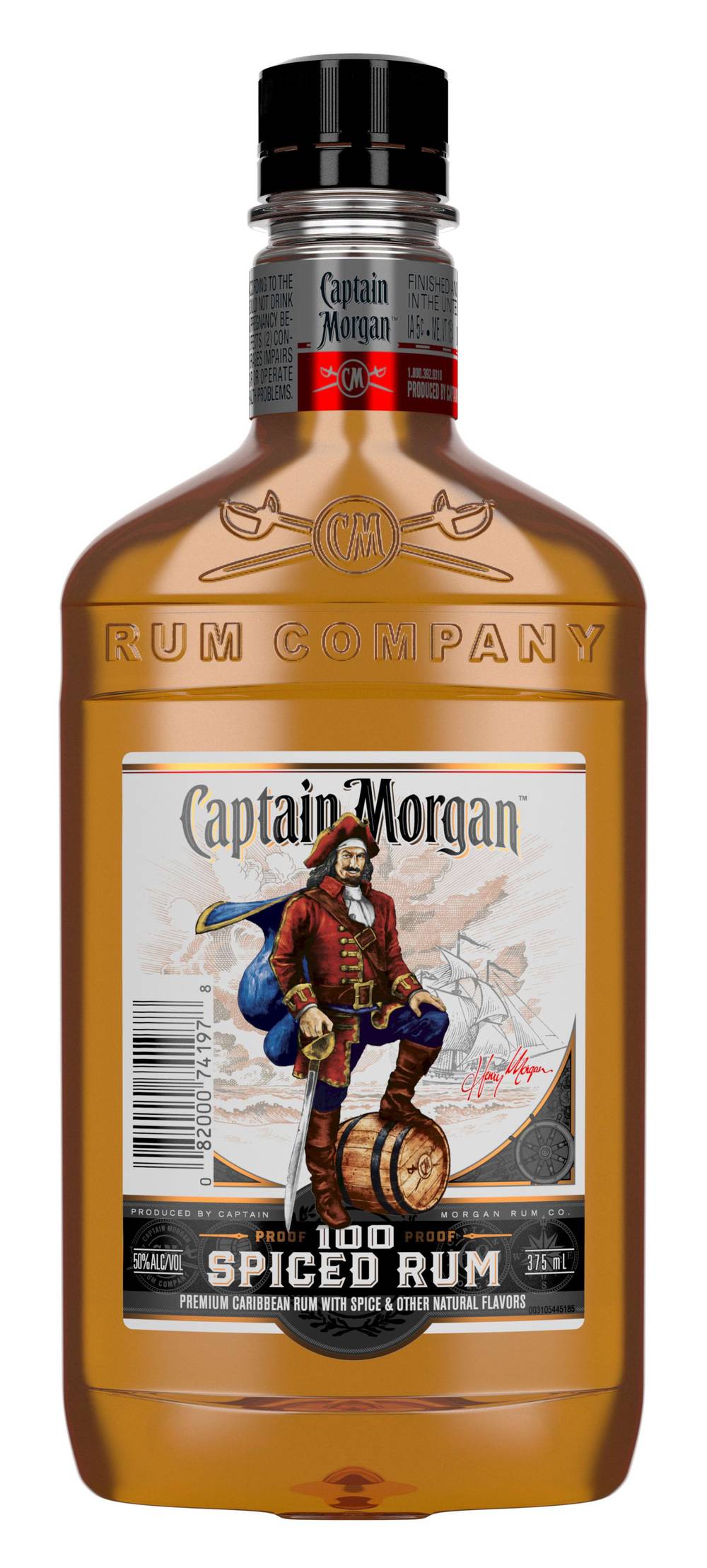Captain Morgan 100 Proof Spiced Rum (375 ml)