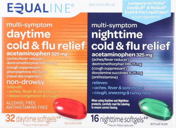 Equaline Daytime Cold & Flu Relief Softgels (48 ct)