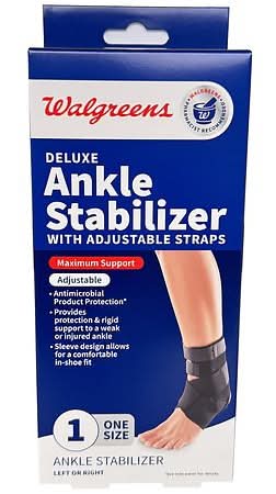 Walgreens Deluxe Ankle Stabilizer With Adjustable Straps, One Size