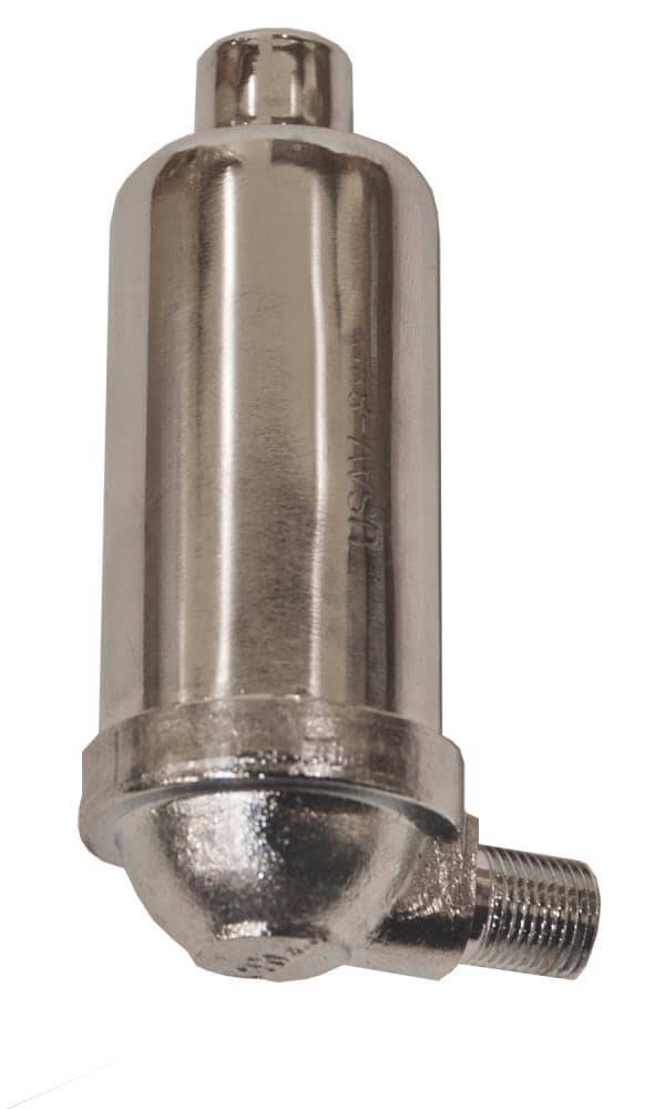 Durst Silver Hydronic Baseboard Heater Accessories - 1/8-in Angle Radiator Valve - Steam Compatible - Air Vent - Male Thread Connection | A880B