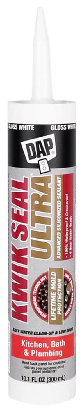 Dap Kwik Seal Ultra White Siliconized Acrylic Kitchen And Bath Sealant 10.1 Oz