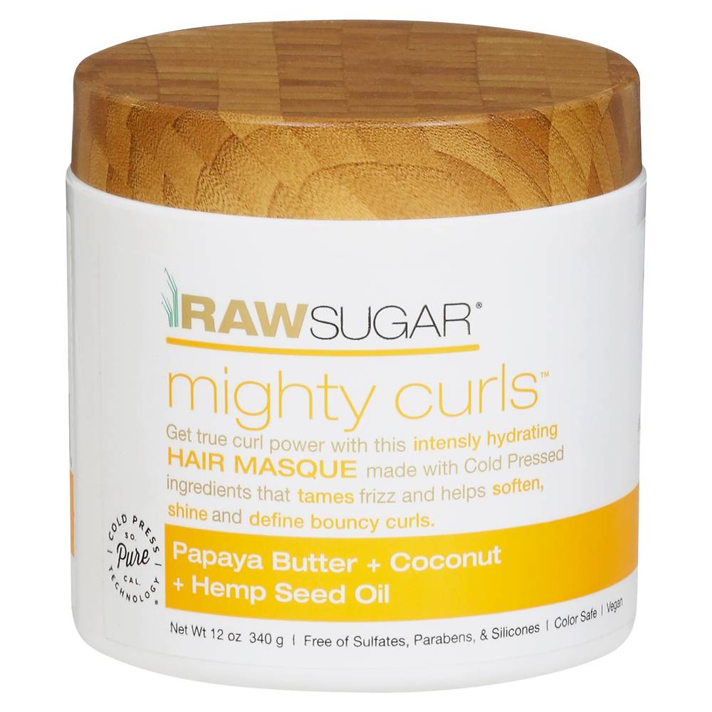 Raw Sugar Mighty Curls Papaya Butter + Coconut + Hemp Seed Oil Hair Masque (12 oz)