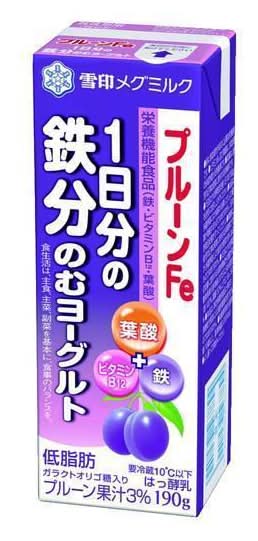 メグミルク 1日分の鉄分のむヨーグルト - プルーン (190g)