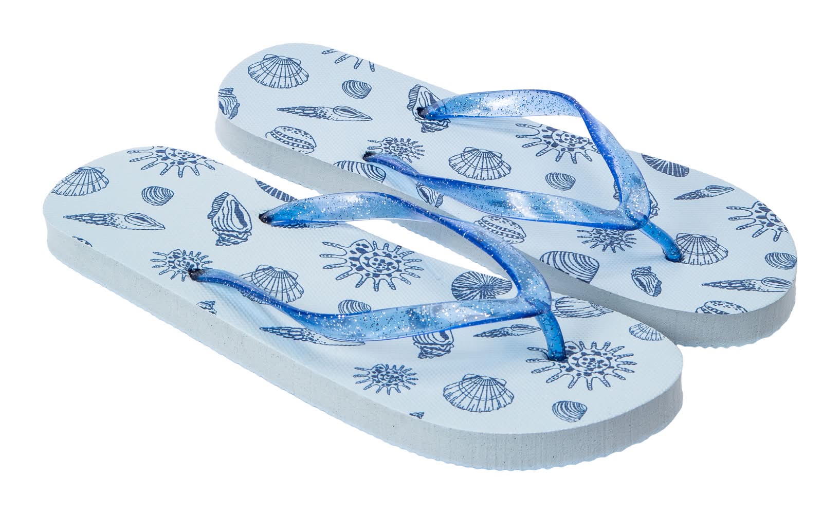 Juniors Printed Flip Flops Medium Shells