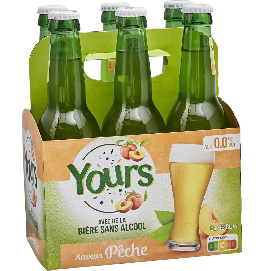 YOURS - Bière sans alcool, pêche (6 x 330ml)