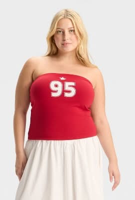 Women's Graphic Tube Top - Wild Fable™ Ruby Red XXL