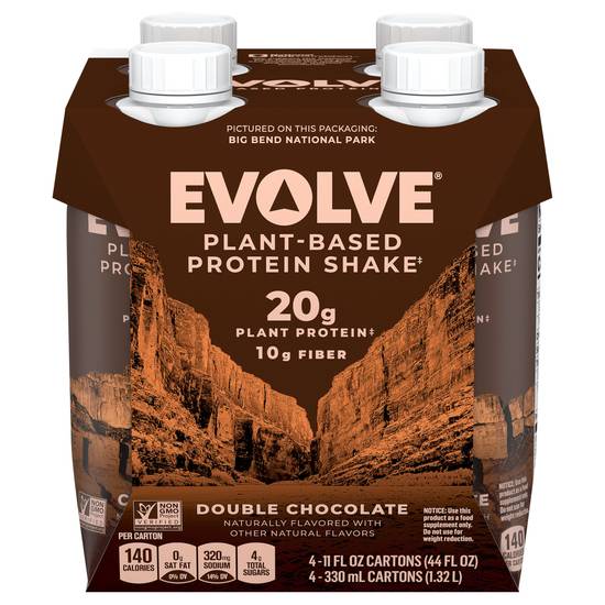 Evolve Plant Based Protein Shake (4 ct, 11 fl oz) (double chocolate)