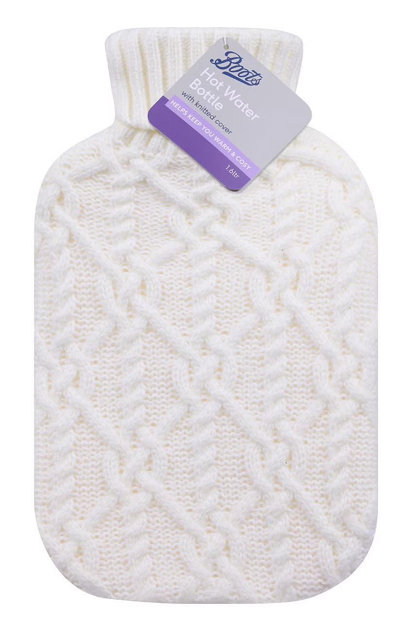 Boots Hot Water Bottle - Cable Knit Cream
