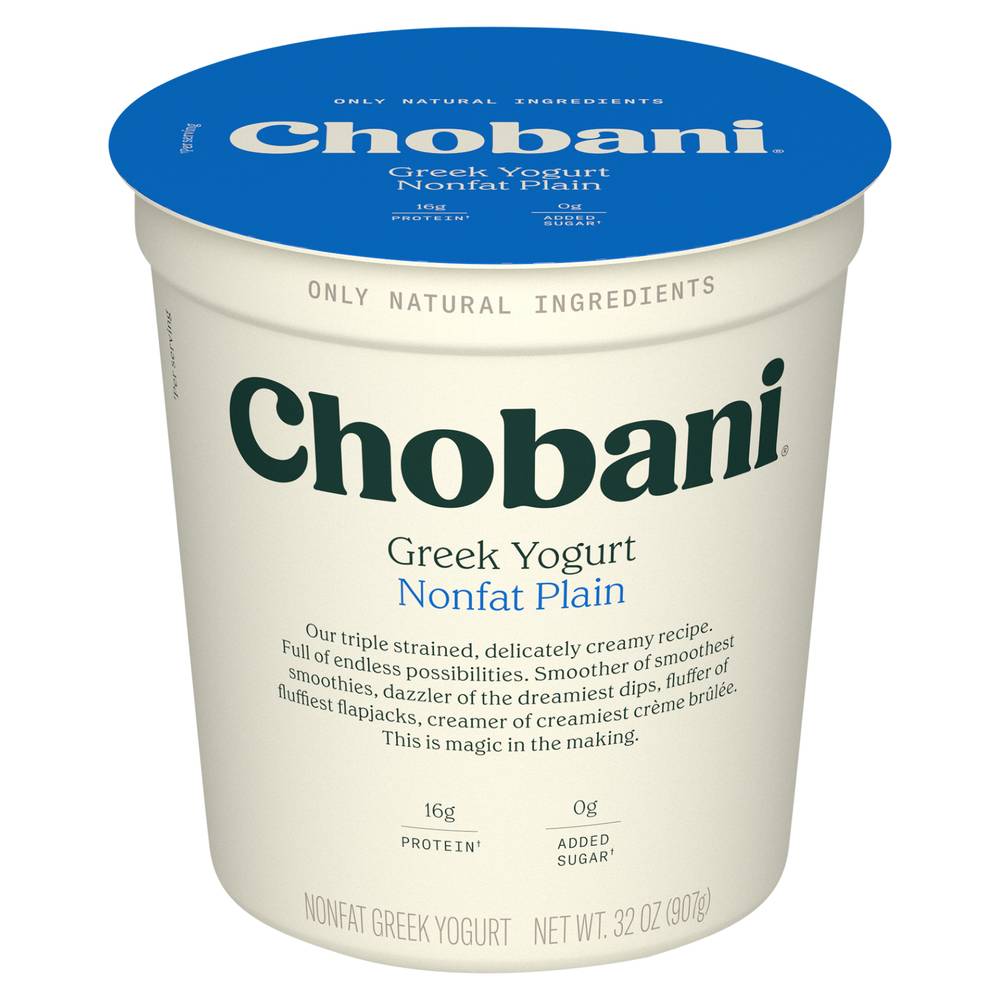 Chobani Non Fat Plain Greek Yogurt (32 oz)