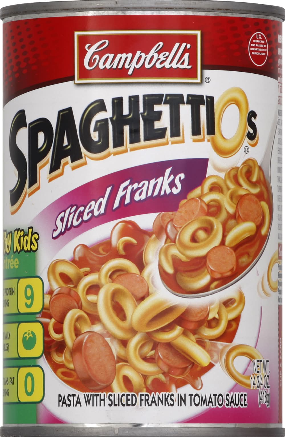 SpaghettiOs Pasta With Tomato Sauce, Sliced Franks (14.34 oz)